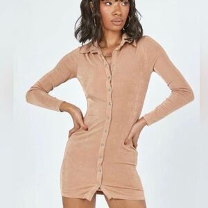 Princess Polly Elody button down collared long sleeve mini dress